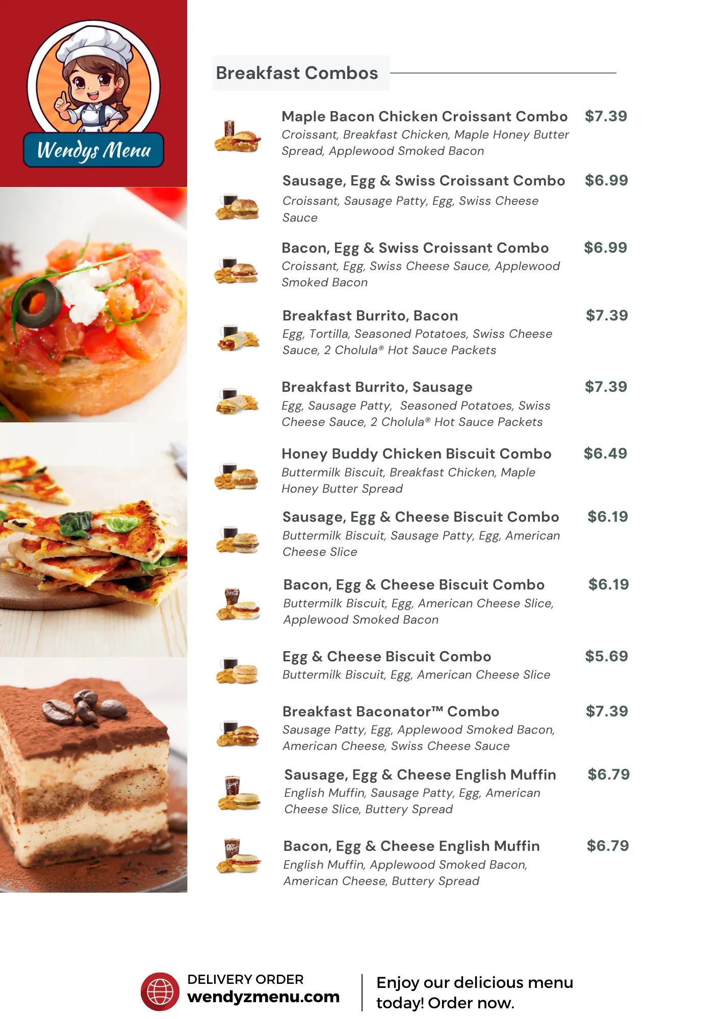 Pictures of Wendy's Menu - Breakfast Combos