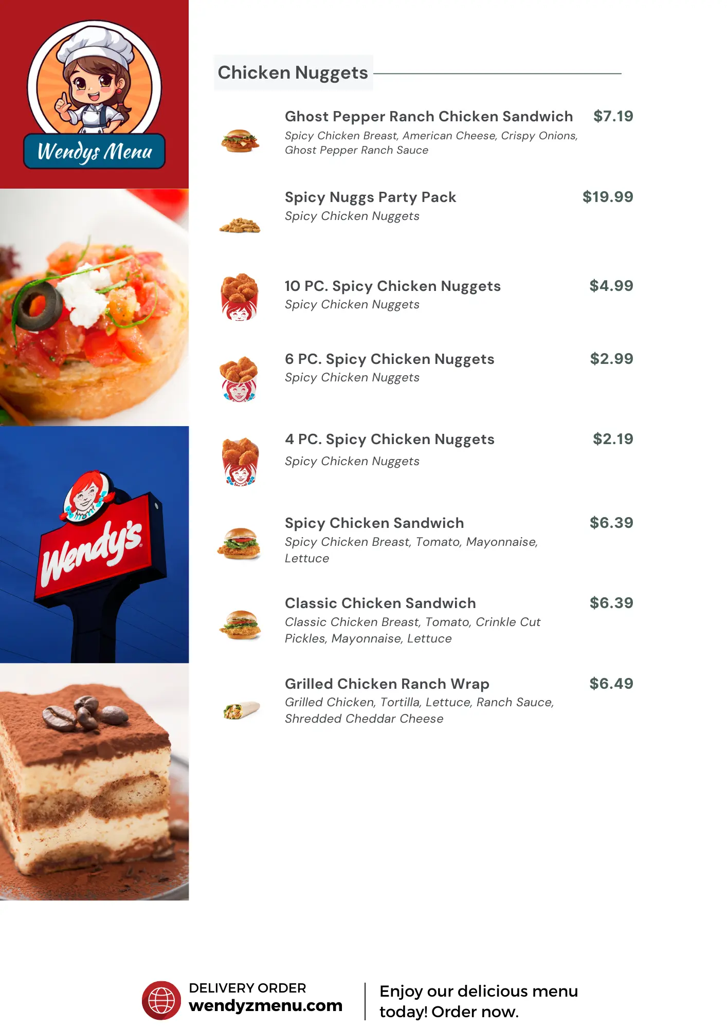 Pictures of Wendy's Menu - Chicken Nuggets